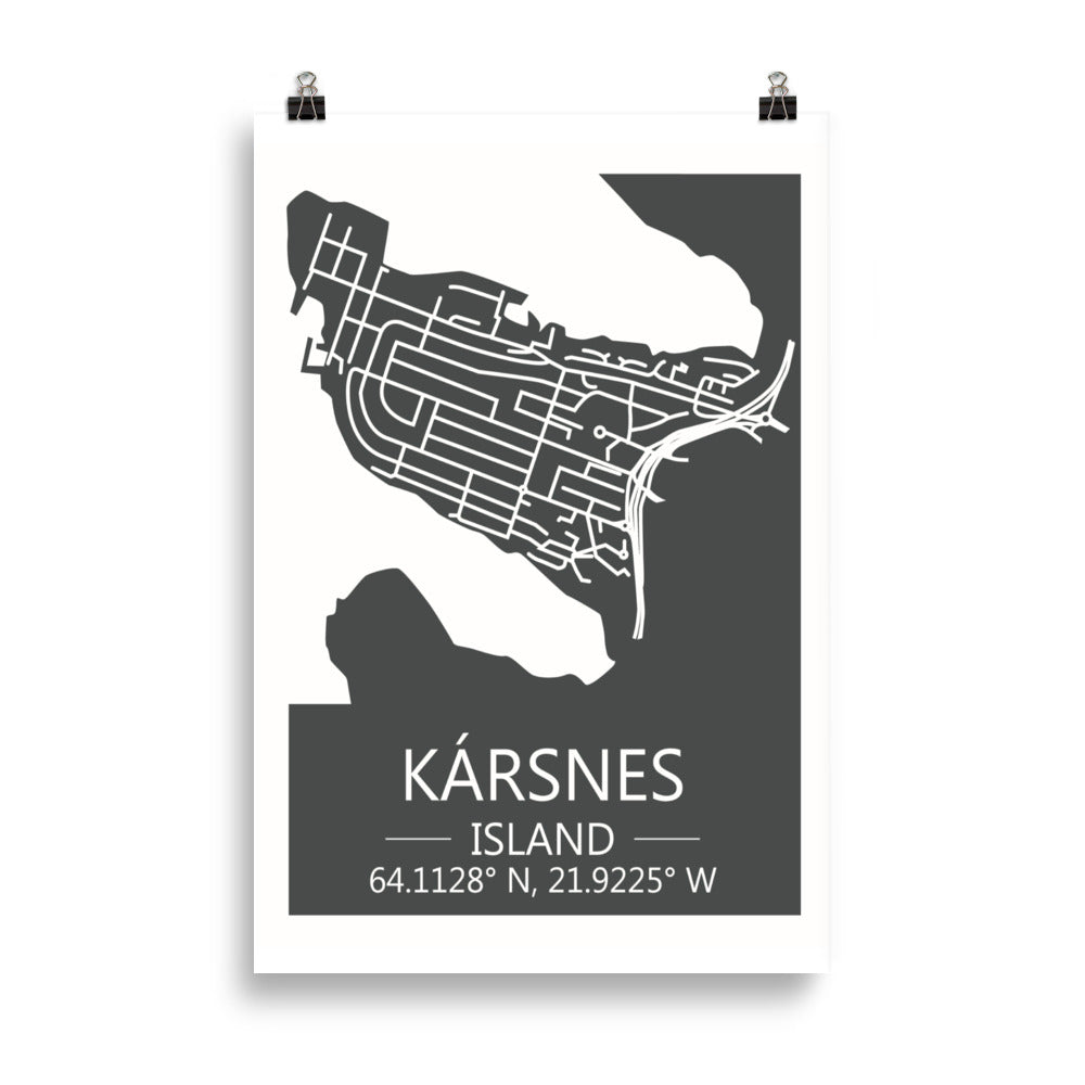 Bæjarkort  -  Kársnes Grátt