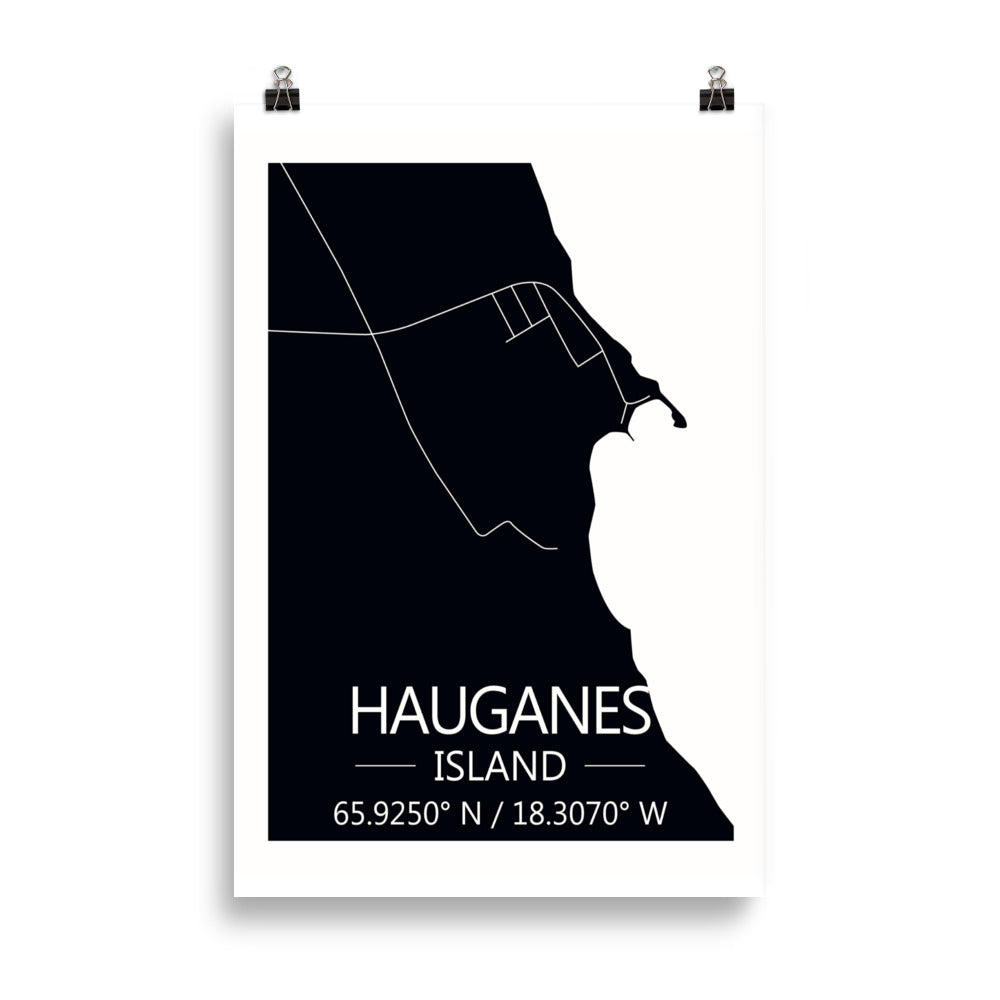 Bæjarkort - Hauganes Svart