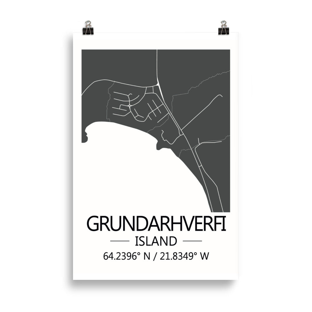 Bæjarkort - Grundarhverfi Grátt