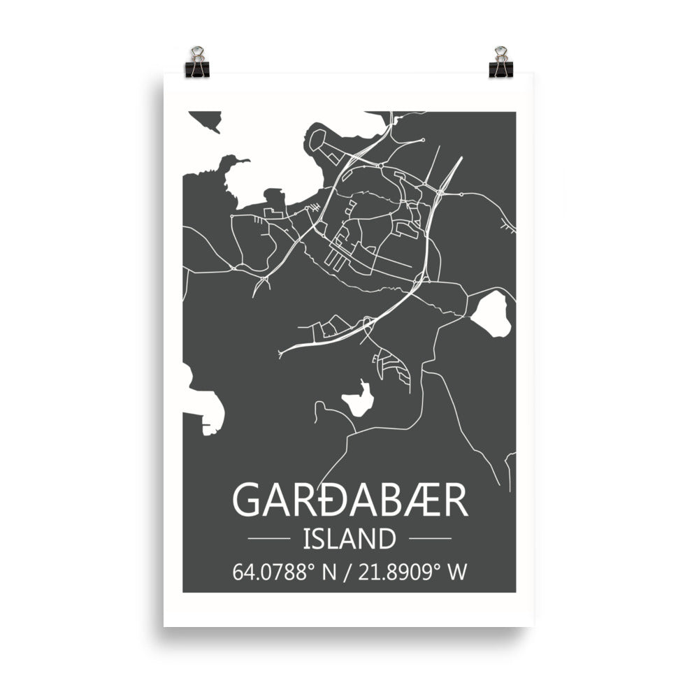 Bæjarkort - Garðabær Grátt