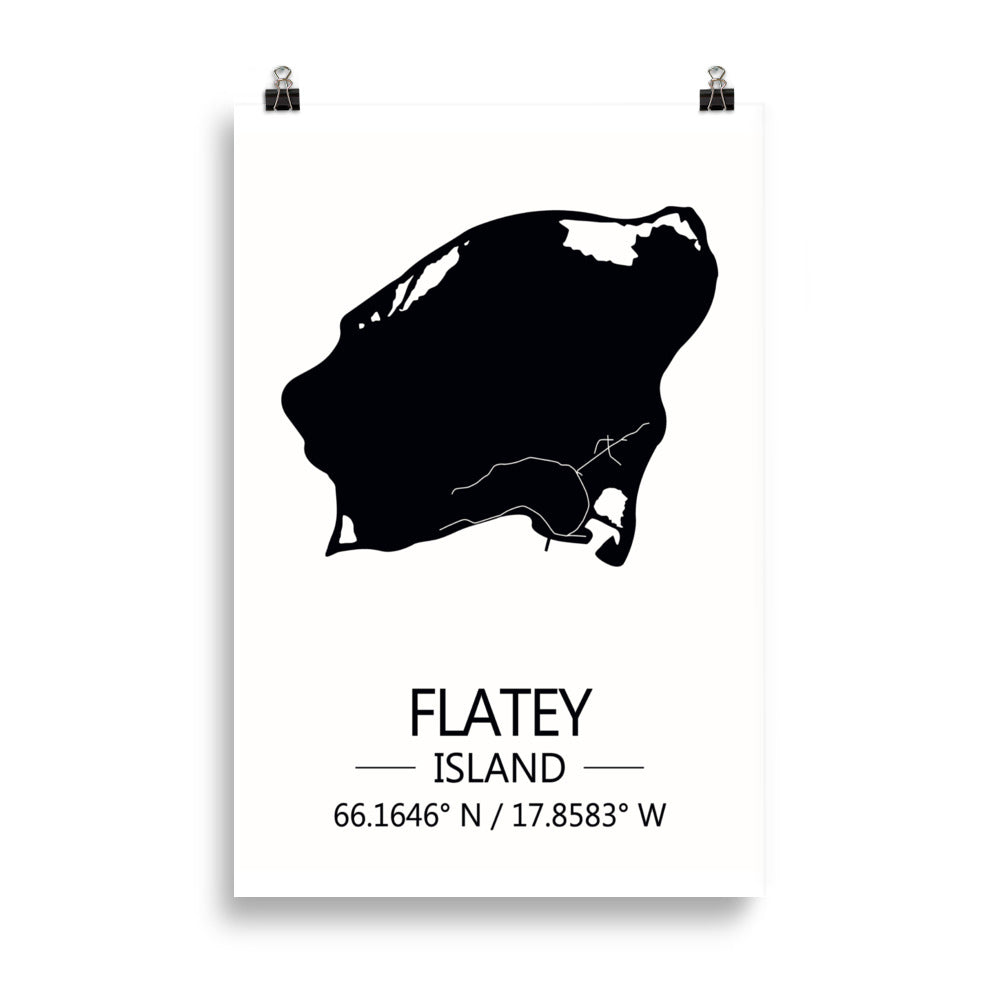 Bæjarkort - Flatey á Skjálfanda Svart