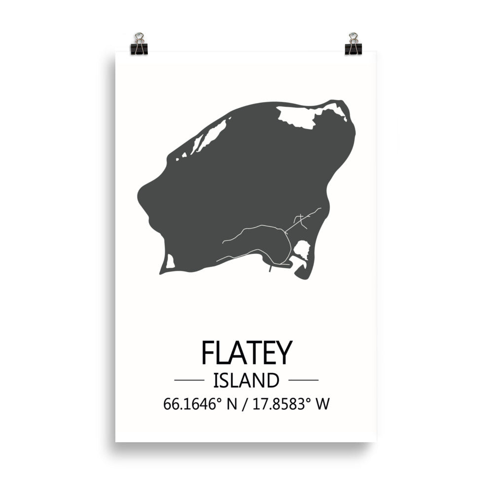 Bæjarkort - Flatey á Skjálfanda Grátt