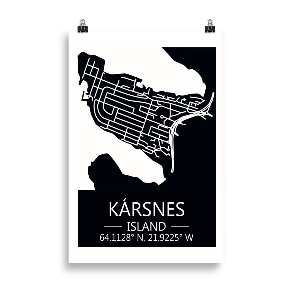 Bæjarkort - Kársnes Svart