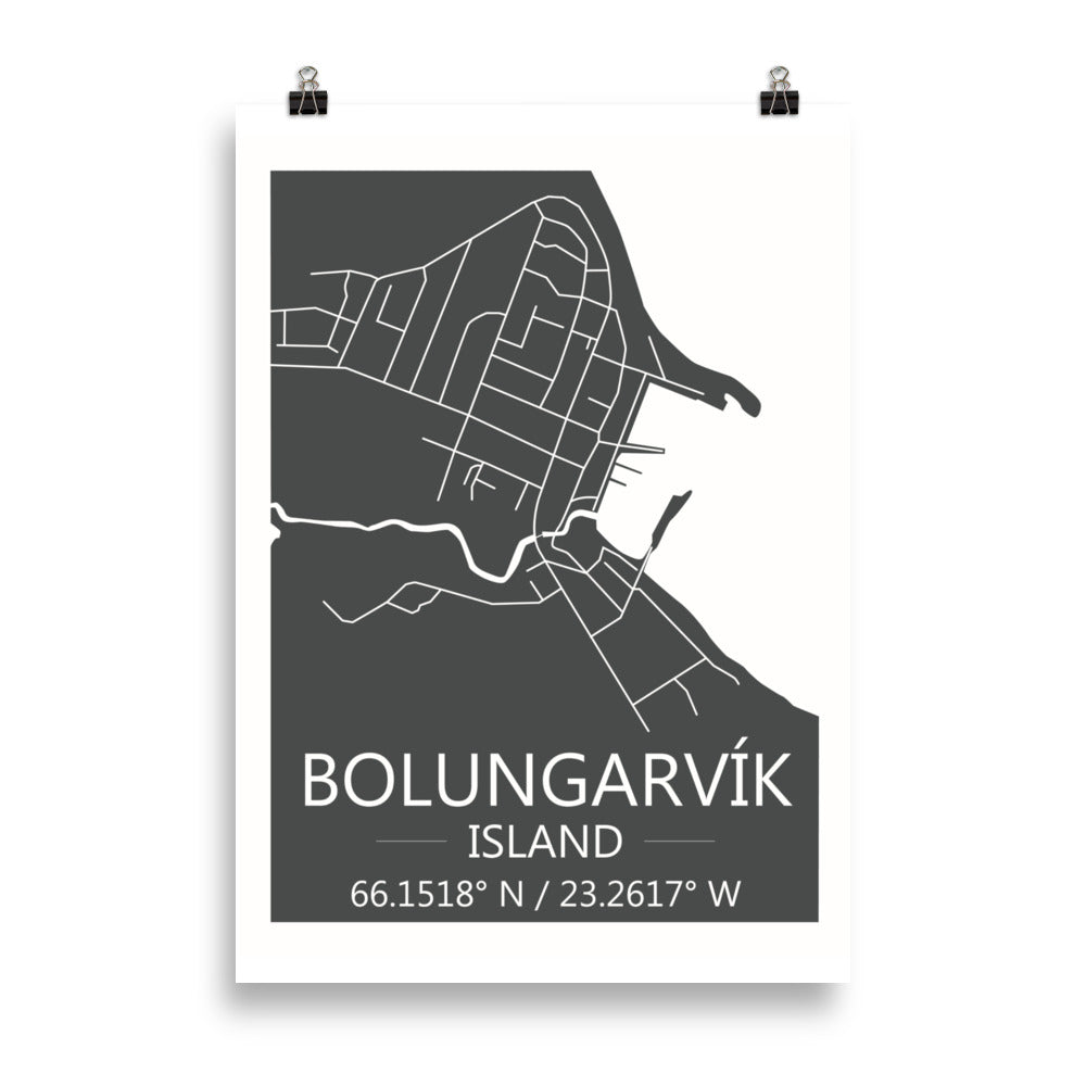 Bæjarkort - Bolungarvík Grátt