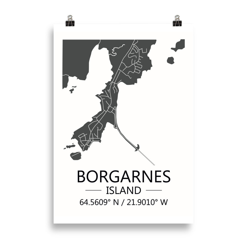 Bæjarkort - Borgarnes Grátt