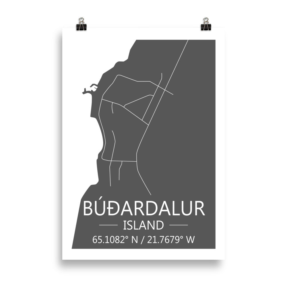 Bæjarkort - Búðardalur Grátt