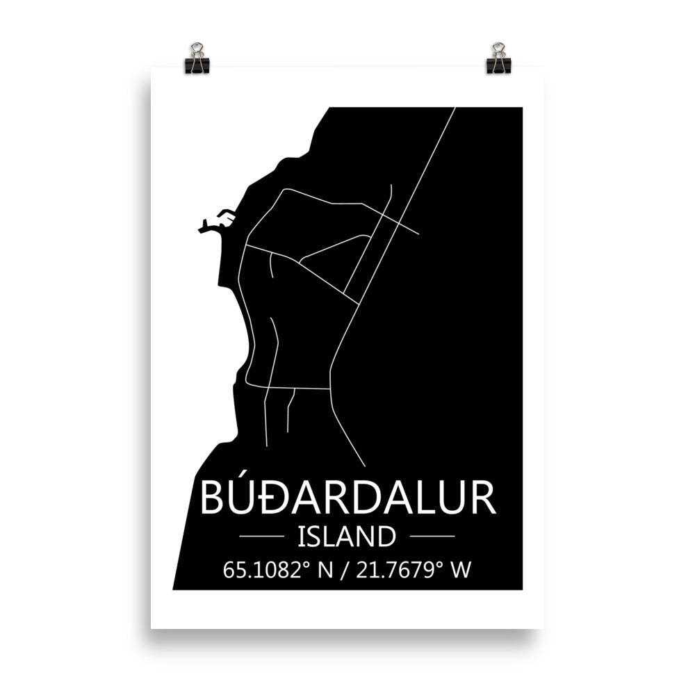 Bæjarkort - Búðardalur Svart