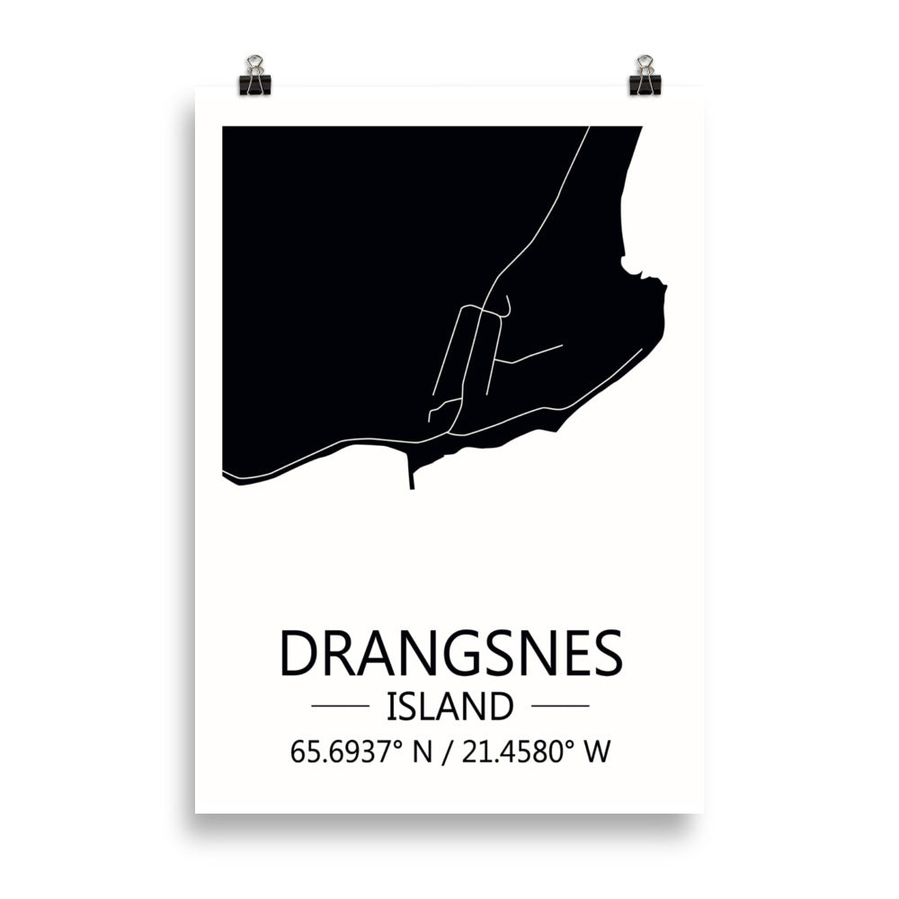Bæjarkort - Drangsnes Svart
