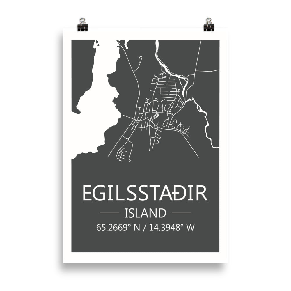 Bæjarkort - Egilsstaðir Grátt