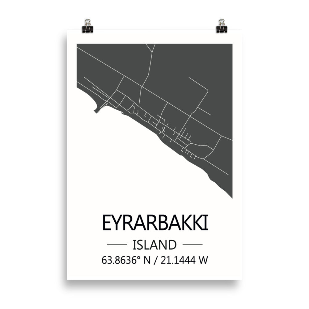 Bæjarkort - Eyrarbakki Grátt