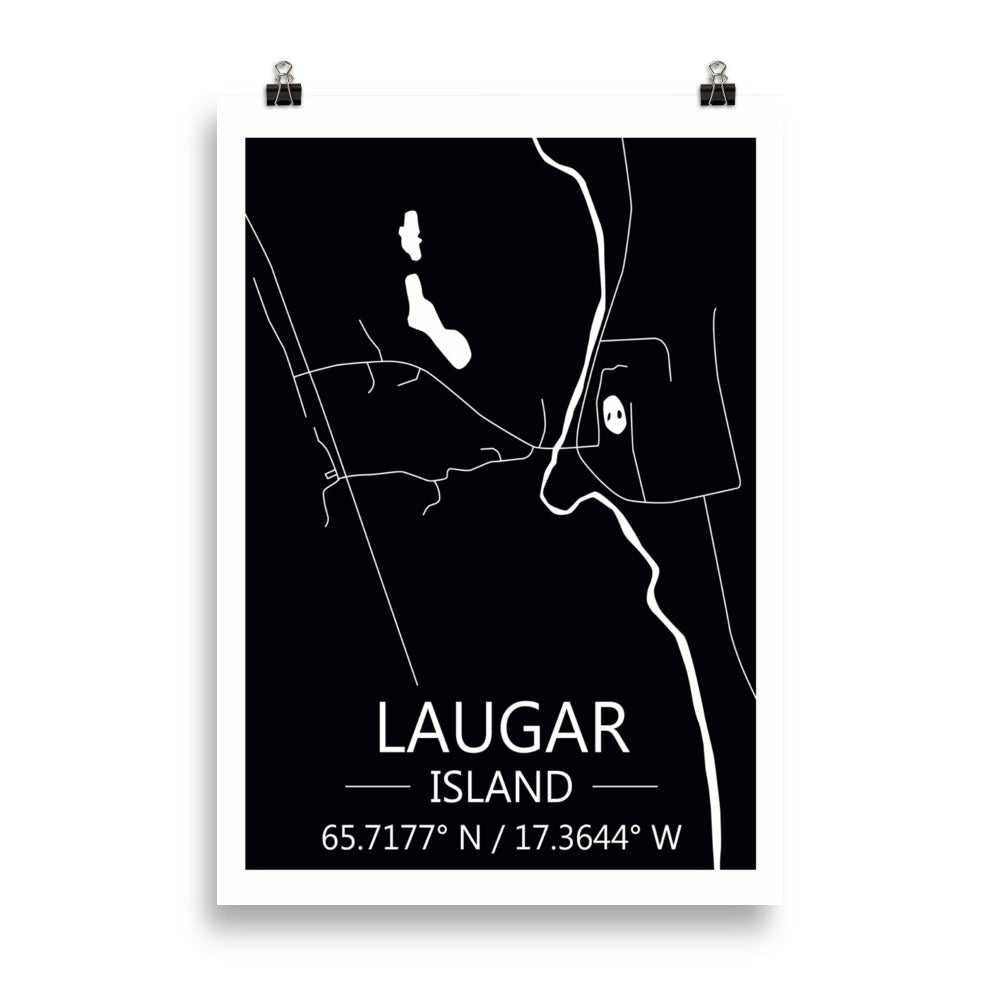 Bæjarkort - Laugar Svart