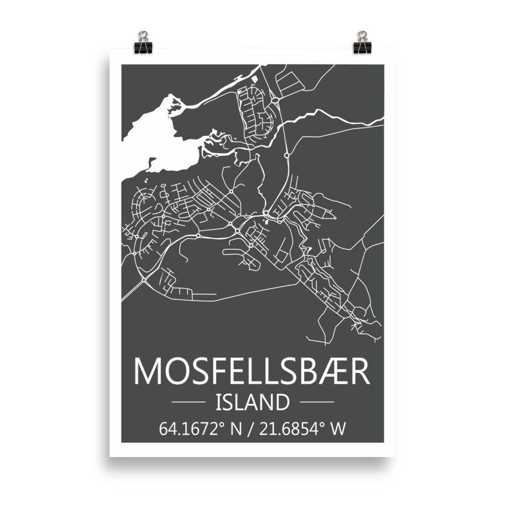 Bæjarkort - Mosfellsbær Grátt