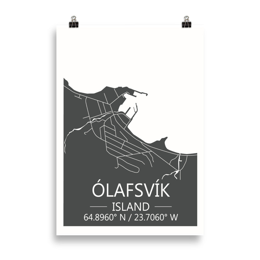 Bæjarkort - Ólafsvík Grátt
