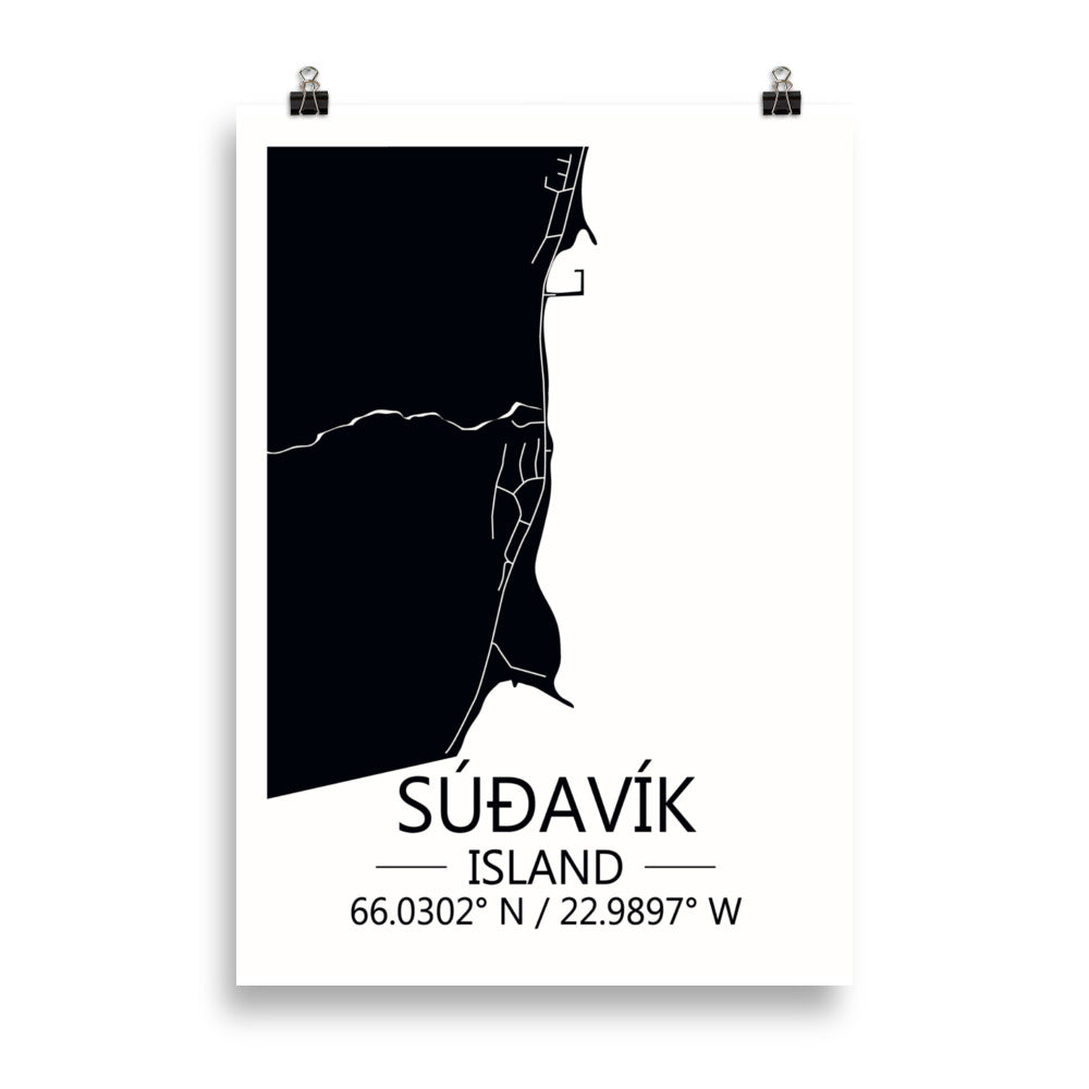 Bæjarkort - Súðavík Svart