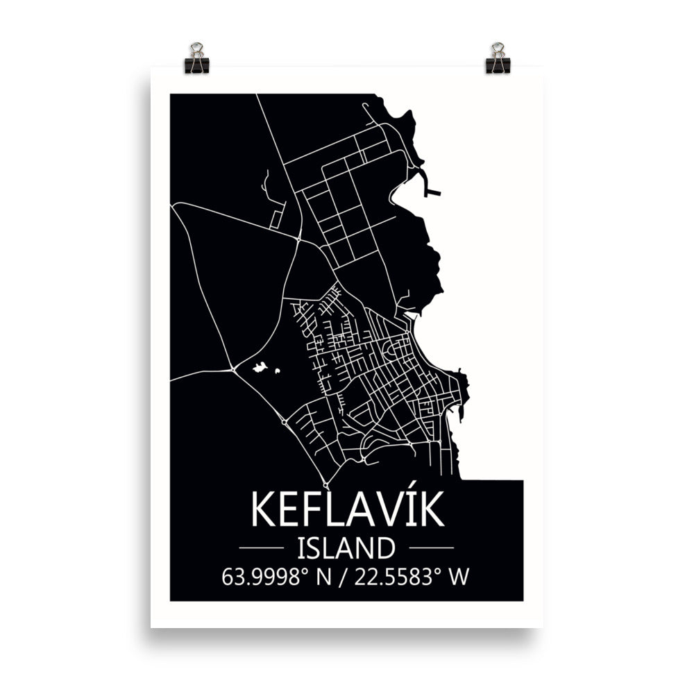 Bæjarkort  -  Keflavík Svart