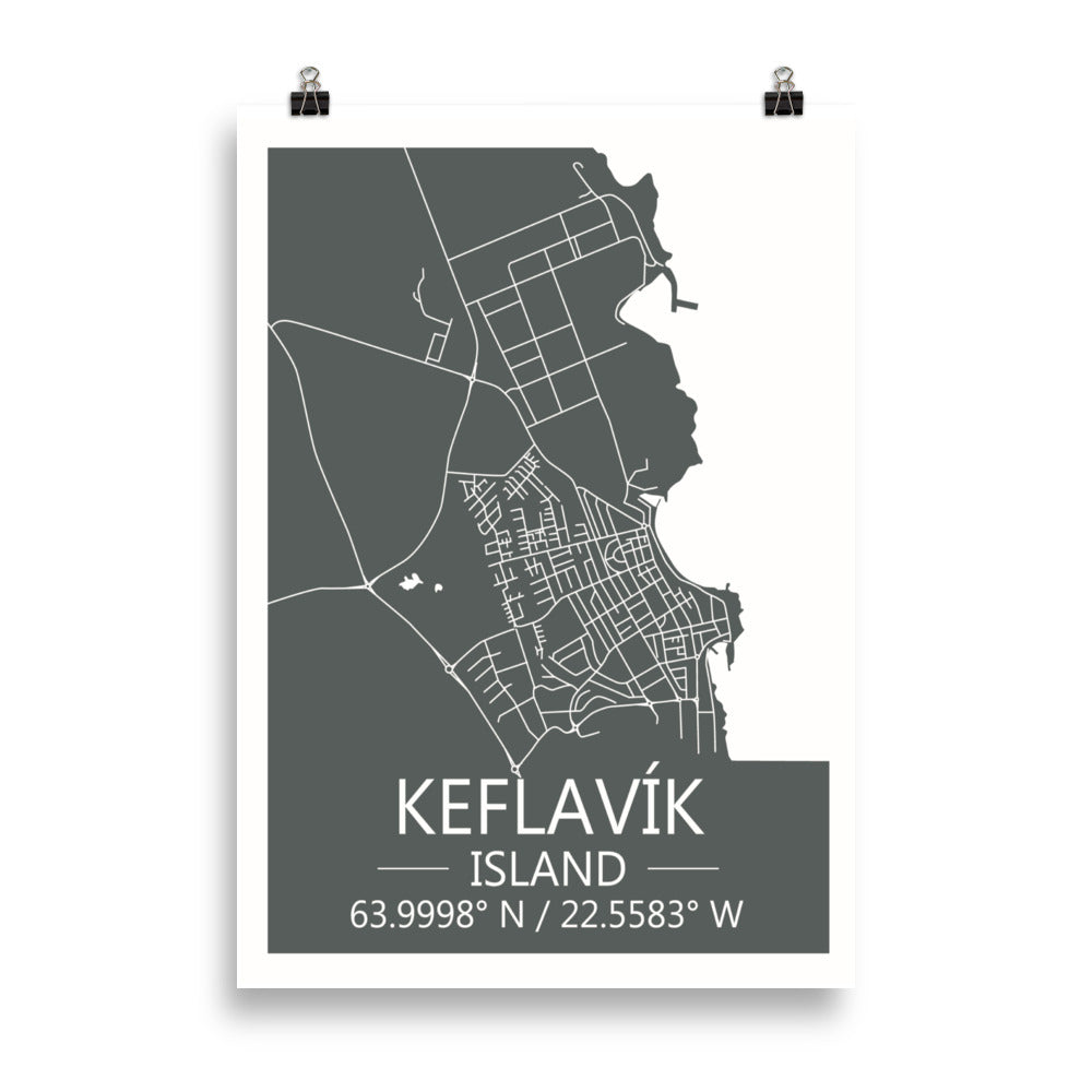 Bæjarkort - Keflavík Grátt