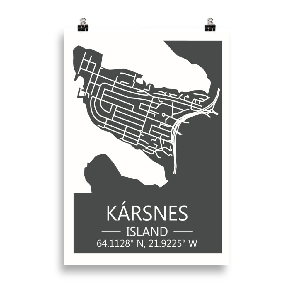 Bæjarkort  -  Kársnes Grátt