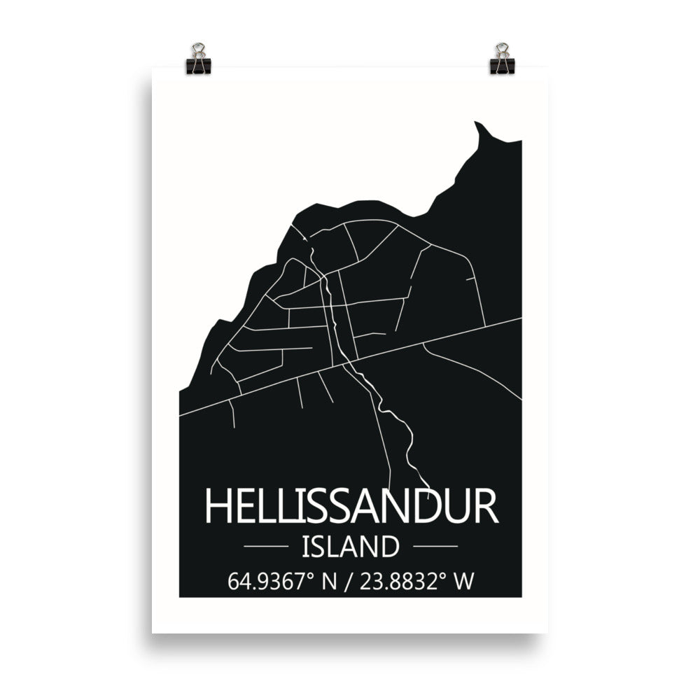 Bæjarkort - Hellissandur Svart