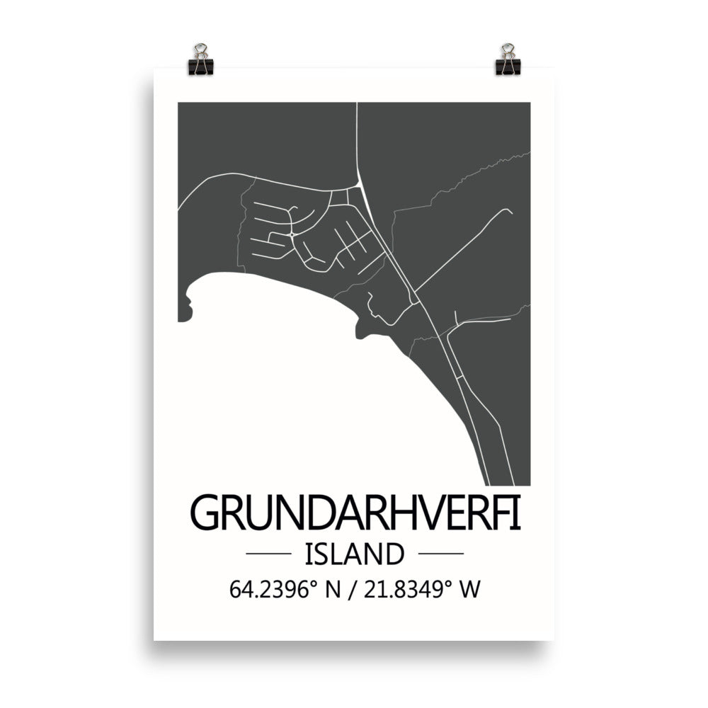 Bæjarkort - Grundarhverfi Grátt