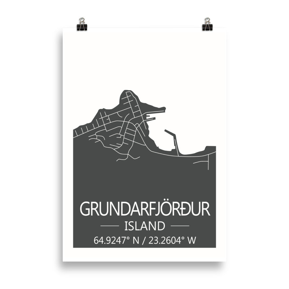 Bæjarkort - Grundarfjörður Grátt