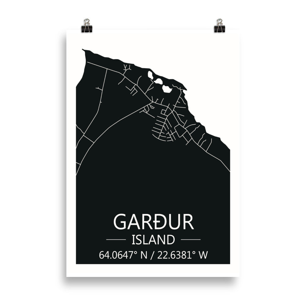 Bæjarkort - Garður Svart