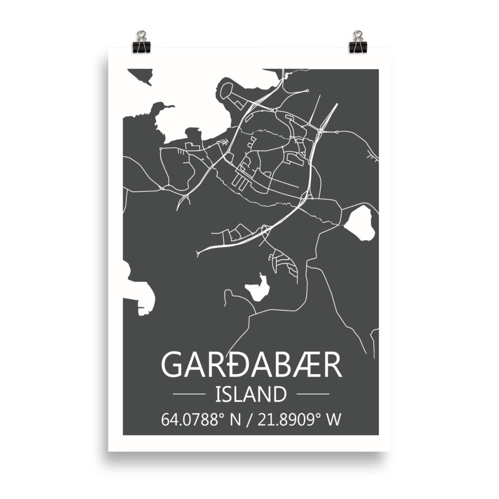 Bæjarkort - Garðabær Grátt
