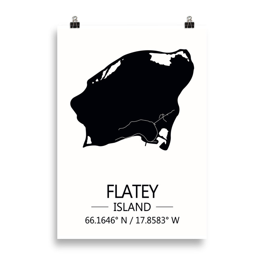 Bæjarkort - Flatey á Skjálfanda Svart