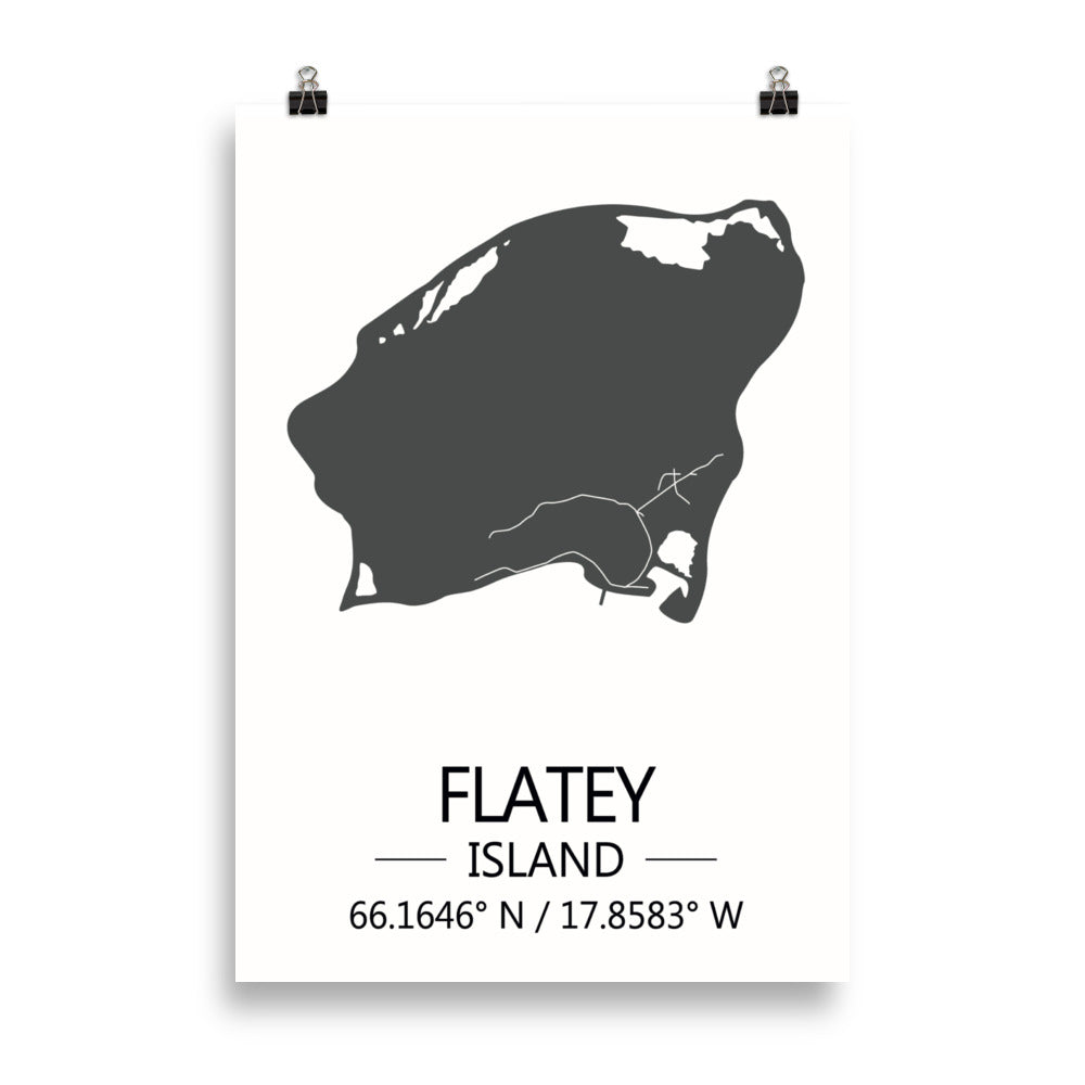 Bæjarkort - Flatey á Skjálfanda Grátt