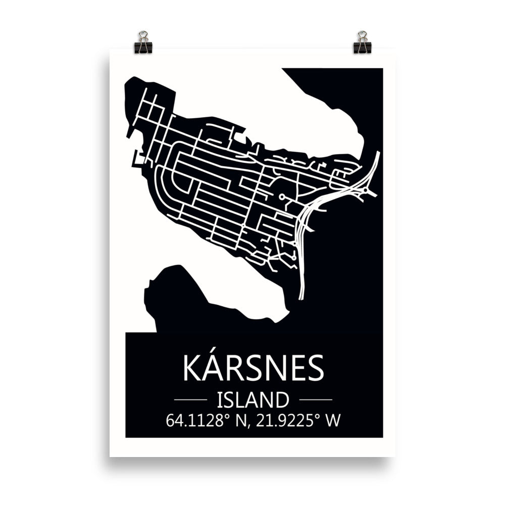Bæjarkort - Kársnes Svart