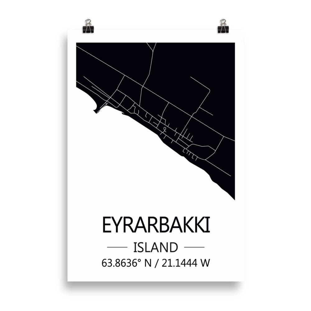 Bæjarkort - Eyrarbakki Svart