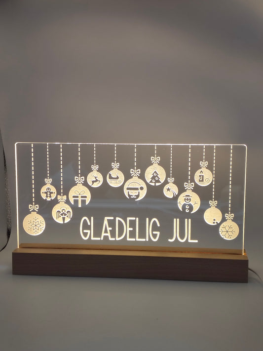Julelys på LED fod - Julekugler og nostalgi - Dansk produceret
