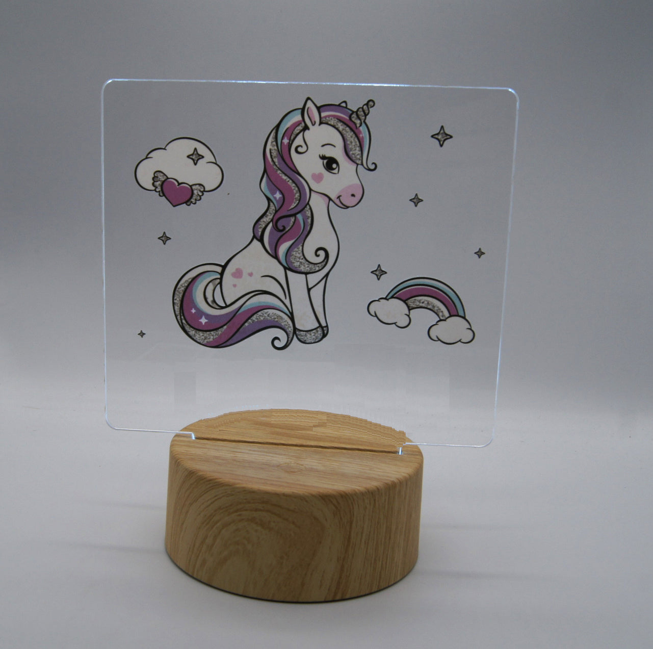 Personlig LED lampe med Unicorn - Dansk produceret