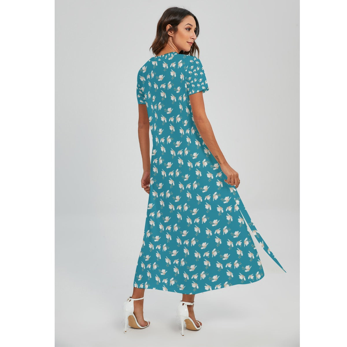 V-neck Dress With Side Slit