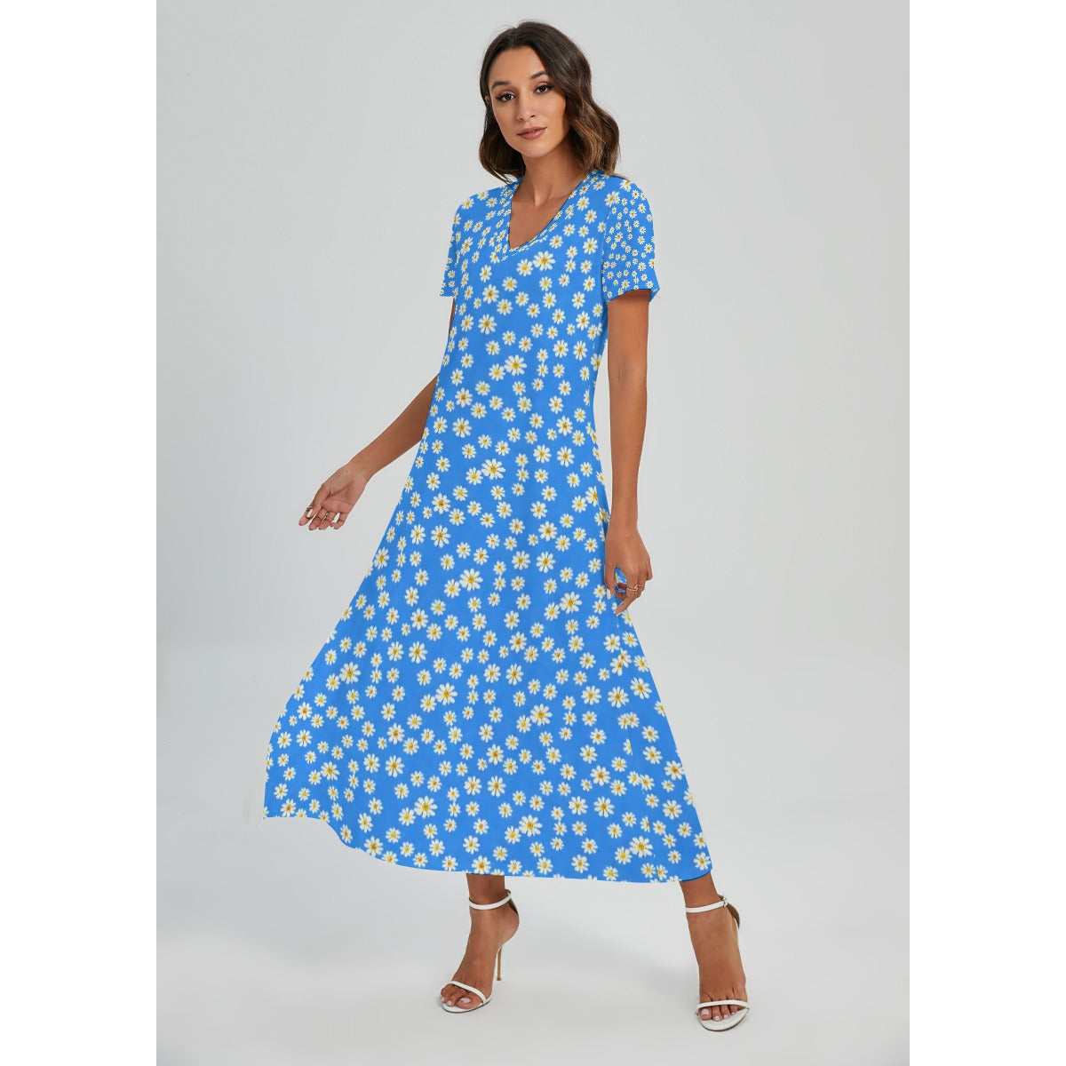 V-neck Dress With Side Slit
