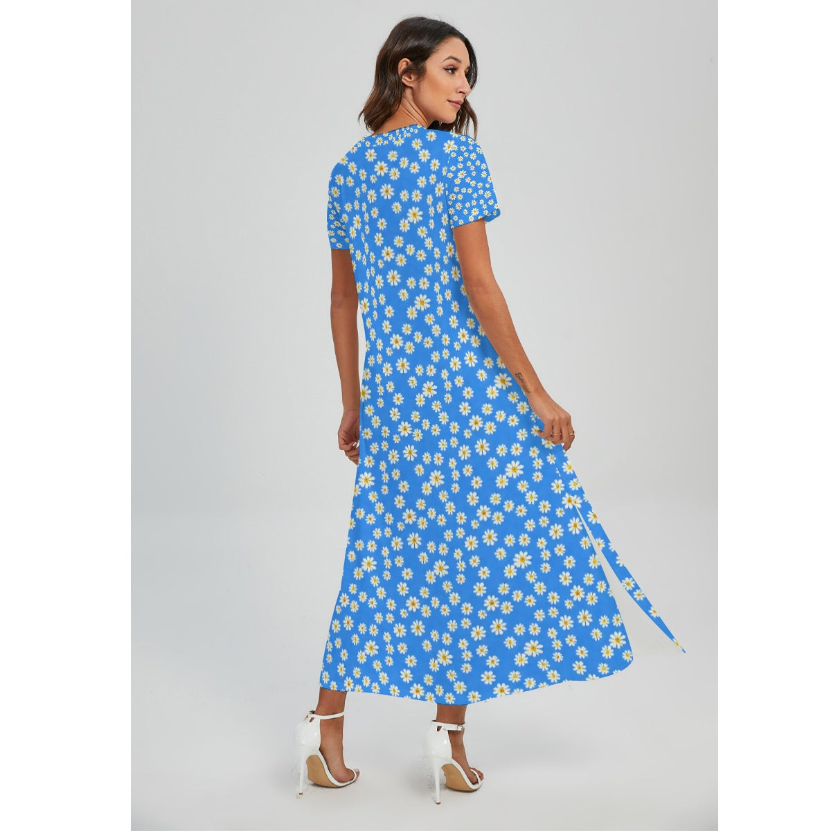 V-neck Dress With Side Slit