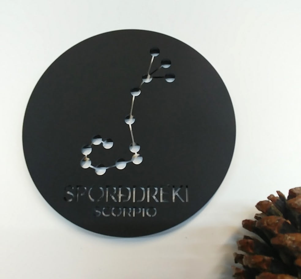 Stjörnumerki - Svart akrýl skreytir hvaða heimili - bykrums.dk -