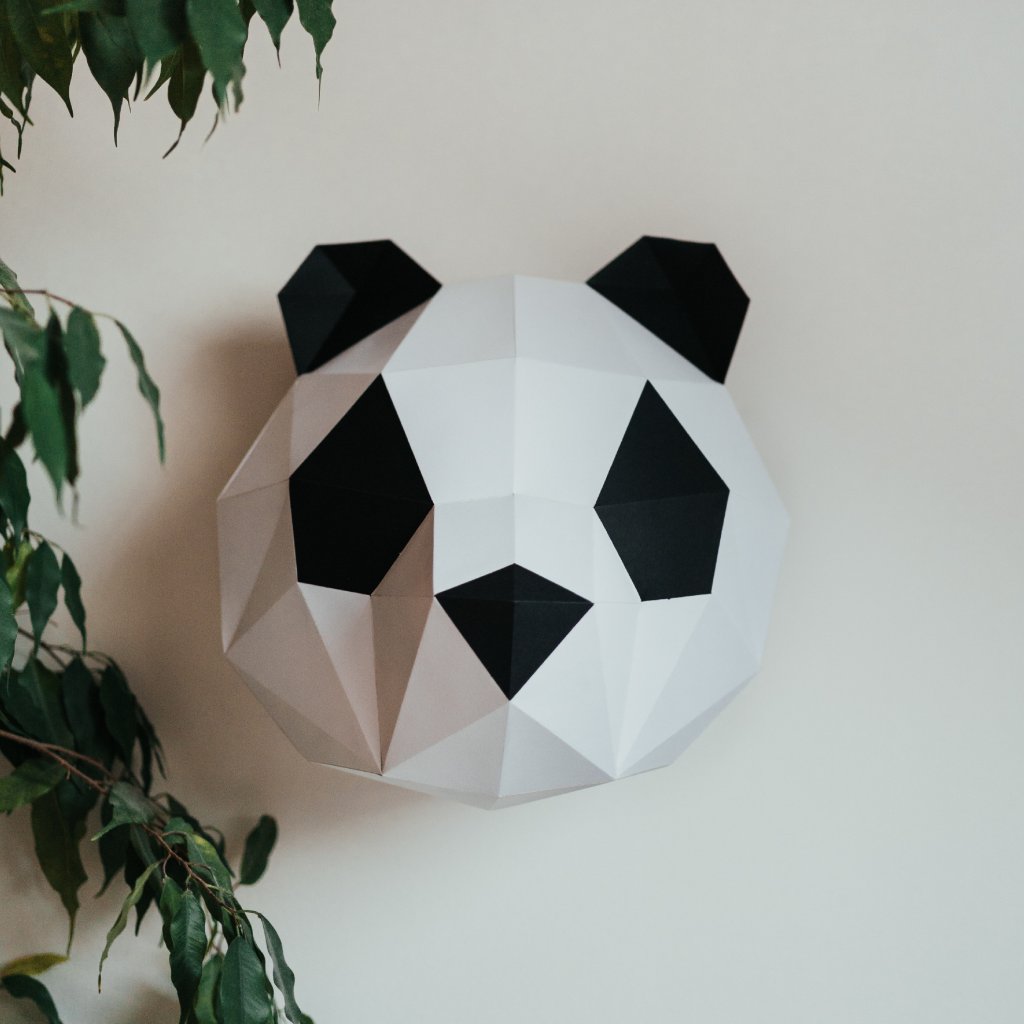 Panda -  lav det selv papir - Dekorations pusle - bykrums.dk - Dekor