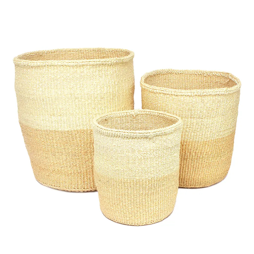 Vævet Sisal Kurv- Cream & Naturlig - bykrums.dk - Home & Garden
