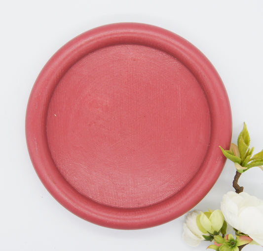 Burgundy dekorationsbakke -  Rund 16 cm Jesmonite - bykrums.dk