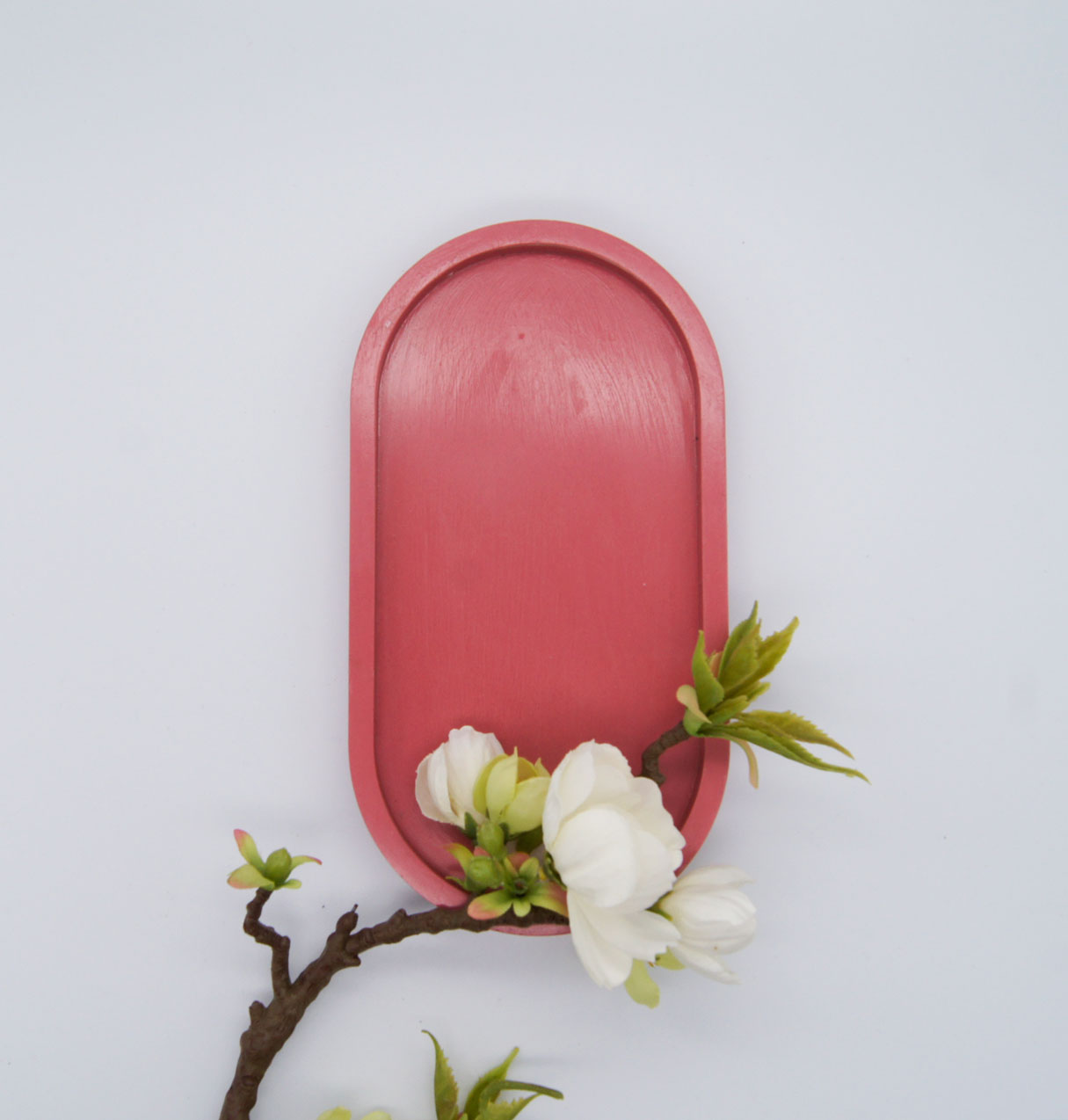 Dekorationsbakke oval i forskellige farver 18 cm - bykrums.dk