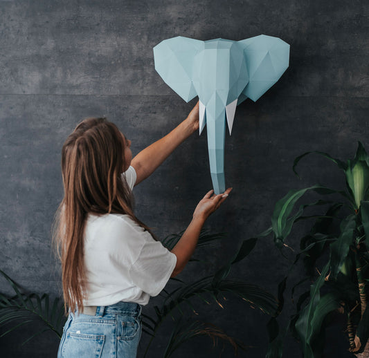 Elefanten -  lav det selv papir - Dekorations pusle - bykrums.dk