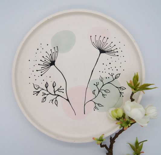 Fifa dekorationsbakke -  Rundt 25 cm Jesmonite - bykrums.dk