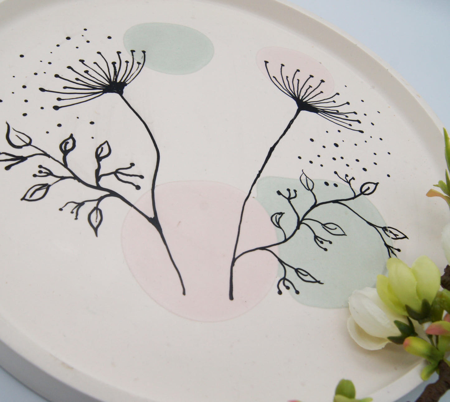 Fifa dekorationsbakke -  Rundt 25 cm Jesmonite - bykrums.dk