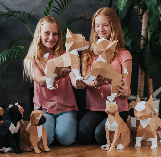 Hundehvalp -  lav det selv papir - Dekorations pusle - bykrums.dk