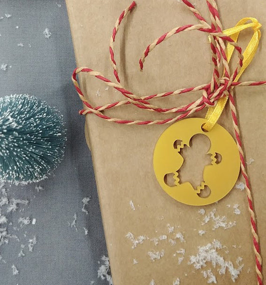 Kagemand - Julepynt - 4 cm akryl med snor - bykrums.dk