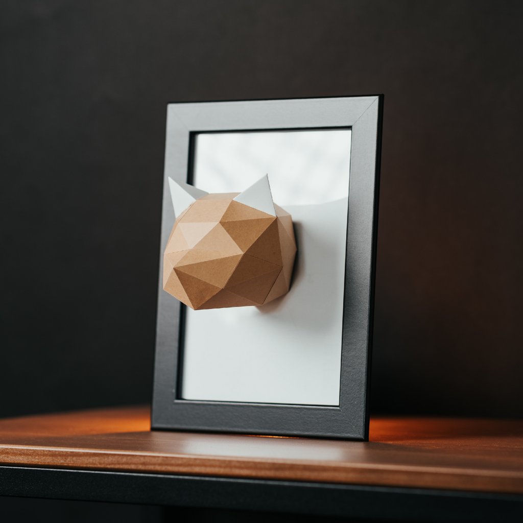 Kat MINI -  lav det selv papir - Dekorations pusle - bykrums.dk