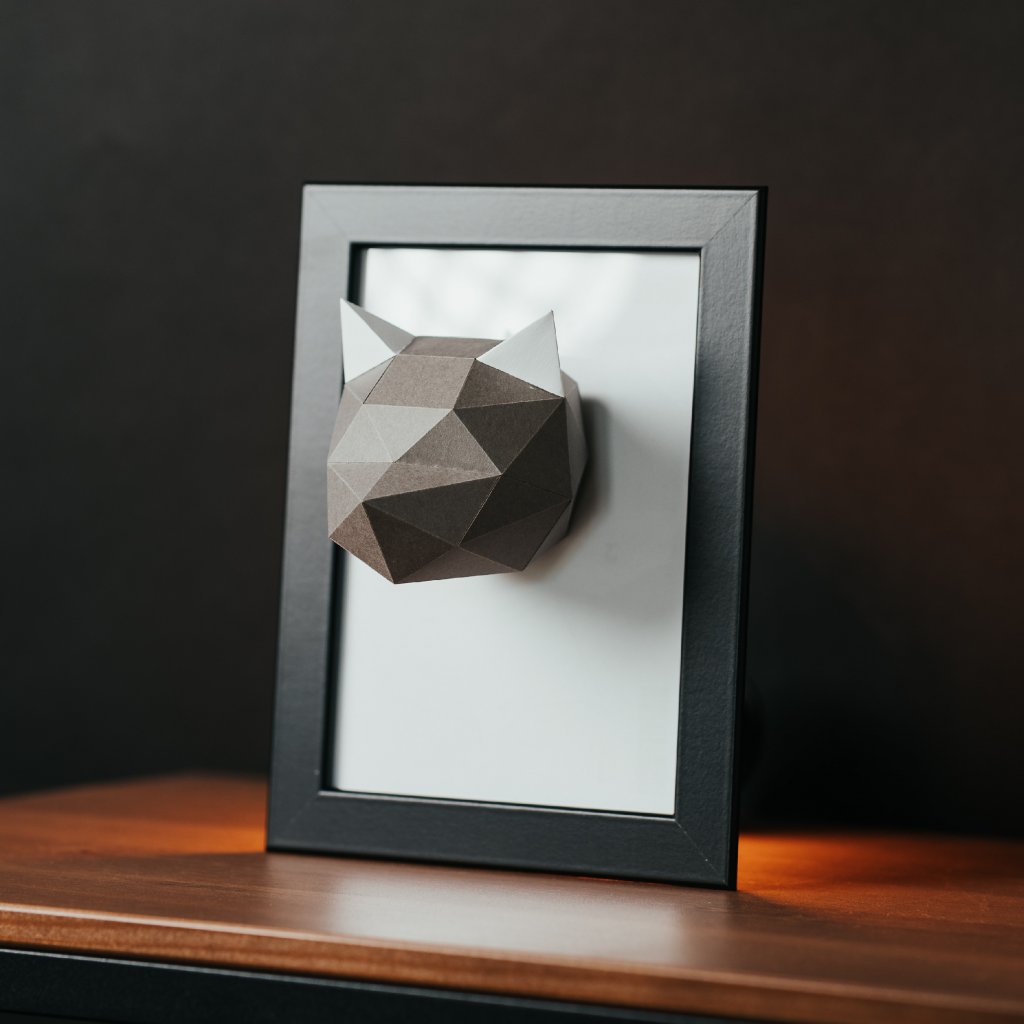 Kat MINI -  lav det selv papir - Dekorations pusle - bykrums.dk