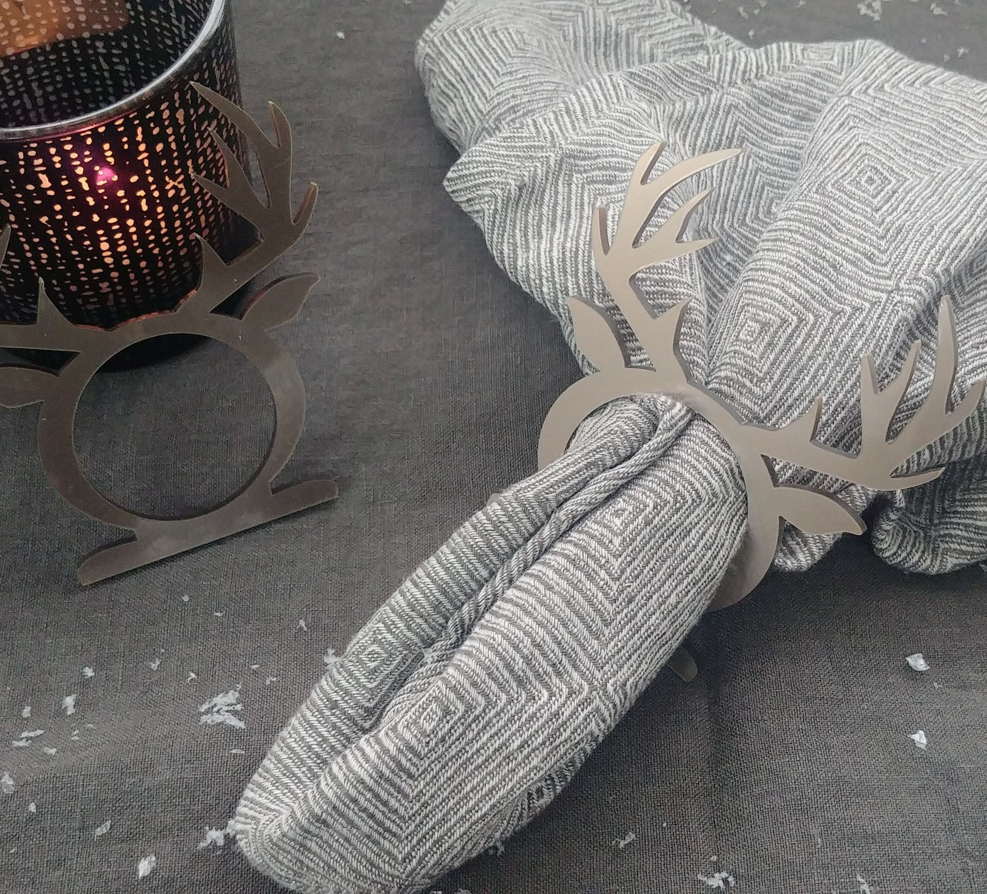 Servietringe Rendyr i forskellige farver - akryl - bykrums.dk