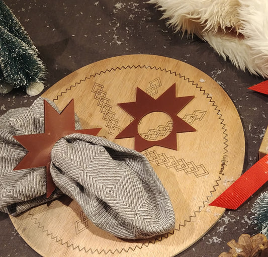 Servietringe skandinavisk julestjerne i akryl - bykrums.dk