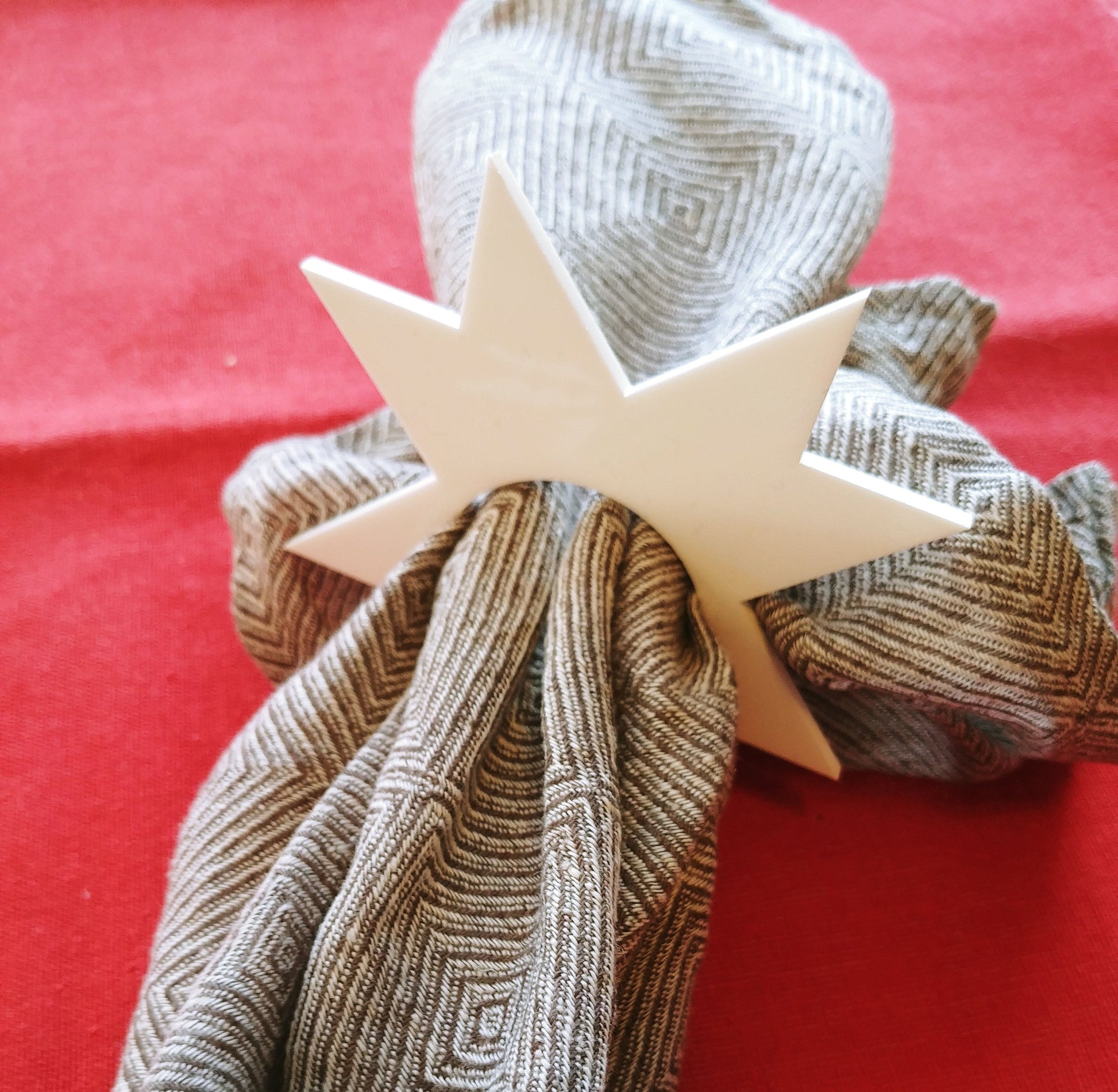 Servietringe skandinavisk julestjerne i akryl - bykrums.dk